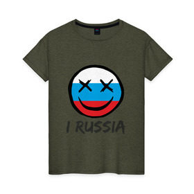 Женская футболка хлопок с принтом Раша в Санкт-Петербурге, 100% хлопок | прямой крой, круглый вырез горловины, длина до линии бедер, слегка спущенное плечо | oxxxymiron | окси | оксимирон | россия