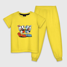 Детская пижама хлопок с принтом Cuphead в Санкт-Петербурге, 100% хлопок |  брюки и футболка прямого кроя, без карманов, на брюках мягкая резинка на поясе и по низу штанин
 | Тематика изображения на принте: cuphead