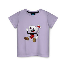 Детская футболка хлопок с принтом Cuphead в Санкт-Петербурге, 100% хлопок | круглый вырез горловины, полуприлегающий силуэт, длина до линии бедер | Тематика изображения на принте: cuphead