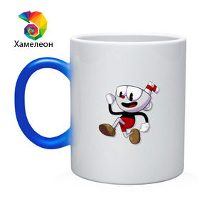 Кружка хамелеон с принтом Cuphead в Санкт-Петербурге, керамика | меняет цвет при нагревании, емкость 330 мл | Тематика изображения на принте: cuphead