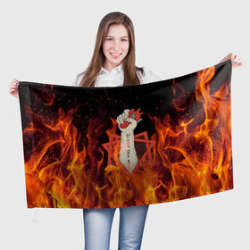 Флаг 3D с принтом Hot Heart в Санкт-Петербурге, 100% полиэстер | плотность ткани — 95 г/м2, размер — 67 х 109 см. Принт наносится с одной стороны | fire | heart | hot | satan | горячий | красный | культ | надписи | огниво | огонь | пекло | рок | рокнролл | рука | сатана | секта | сердце | сила | тату | черный | яркие