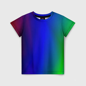 Детская футболка 3D с принтом Цветной градиент в Санкт-Петербурге, 100% гипоаллергенный полиэфир | прямой крой, круглый вырез горловины, длина до линии бедер, чуть спущенное плечо, ткань немного тянется | абстракция | градиент | зеленый | модные | розовый | синий | цвет | цветные | яркие