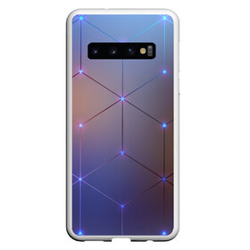 Чехол для Samsung Galaxy S10 с принтом НЕЙРОННАЯ СЕТЬ в Санкт-Петербурге, Силикон | Область печати: задняя сторона чехла, без боковых панелей | abstraction | geometry | hexagon | neon | neuronet | paints | stripes | texture | triangle | абстракция | брызги | геометрия | краски | нейросеть | неон | неоновый | соты | текстура