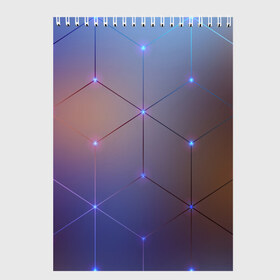 Скетчбук с принтом НЕЙРОННАЯ СЕТЬ в Санкт-Петербурге, 100% бумага
 | 48 листов, плотность листов — 100 г/м2, плотность картонной обложки — 250 г/м2. Листы скреплены сверху удобной пружинной спиралью | abstraction | geometry | hexagon | neon | neuronet | paints | stripes | texture | triangle | абстракция | брызги | геометрия | краски | нейросеть | неон | неоновый | соты | текстура