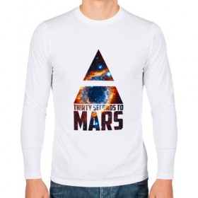 Мужской лонгслив хлопок с принтом Thirty Seconds to Mars космос в Санкт-Петербурге, 100% хлопок |  | Тематика изображения на принте: 