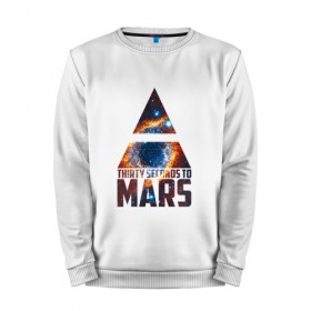Мужской свитшот хлопок с принтом Thirty Seconds to Mars космос в Санкт-Петербурге, 100% хлопок |  | Тематика изображения на принте: 