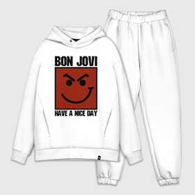 Мужской костюм хлопок OVERSIZE с принтом Bon Jovi, have a nice day в Санкт-Петербурге,  |  | bon jovi | бон | бон джови | глэм | группа | джови | джон | метал | рок | хард