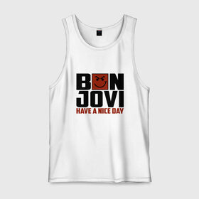 Мужская майка хлопок с принтом Bon Jovi, have a nice day в Санкт-Петербурге, 100% хлопок |  | Тематика изображения на принте: bon jovi | бон | бон джови | глэм | группа | джови | джон | метал | рок | хард