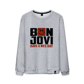 Мужской свитшот хлопок с принтом Bon Jovi, have a nice day в Санкт-Петербурге, 100% хлопок |  | bon jovi | бон | бон джови | глэм | группа | джови | джон | метал | рок | хард