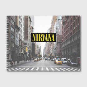 Альбом для рисования с принтом Nirvana в Санкт-Петербурге, 100% бумага
 | матовая бумага, плотность 200 мг. | nirvana