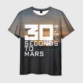 Мужская футболка 3D с принтом 30 StM 2 в Санкт-Петербурге, 100% полиэфир | прямой крой, круглый вырез горловины, длина до линии бедер | Тематика изображения на принте: 30 seconds to mars