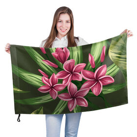 Флаг 3D с принтом Райский сад в Санкт-Петербурге, 100% полиэстер | плотность ткани — 95 г/м2, размер — 67 х 109 см. Принт наносится с одной стороны | 