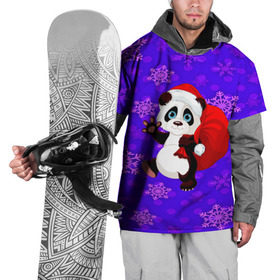 Накидка на куртку 3D с принтом Панда в Санкт-Петербурге, 100% полиэстер |  | new year | santa | дед мороз | елка | елочки | новогодний | новый год | рождество | сантаклаус | снег | снежинки