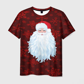 Мужская футболка 3D с принтом Санта Клаус в Санкт-Петербурге, 100% полиэфир | прямой крой, круглый вырез горловины, длина до линии бедер | christmas | new year | santa | дед мороз | елка | елочки | новогодний | новый год | рождество | сантаклаус | снег | снежинки