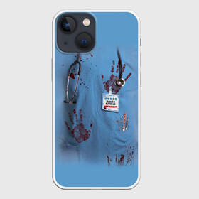 Чехол для iPhone 13 mini с принтом Костюм врача кровь в Санкт-Петербурге,  |  | Тематика изображения на принте: больница | врач | доктор | клиника | кровь