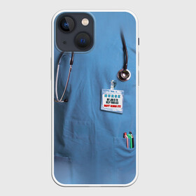 Чехол для iPhone 13 mini с принтом Костюм врача в Санкт-Петербурге,  |  | Тематика изображения на принте: больница | врач | градусник | доктор | интерн | клиника | медбрат | медсестра | поликлиника | стетоскоп | фонендоскоп