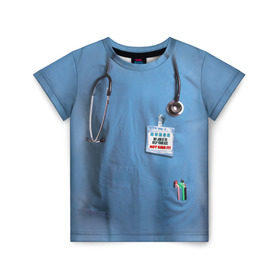 Детская футболка 3D с принтом Костюм врача в Санкт-Петербурге, 100% гипоаллергенный полиэфир | прямой крой, круглый вырез горловины, длина до линии бедер, чуть спущенное плечо, ткань немного тянется | больница | врач | градусник | доктор | интерн | клиника | медбрат | медсестра | поликлиника | стетоскоп | фонендоскоп