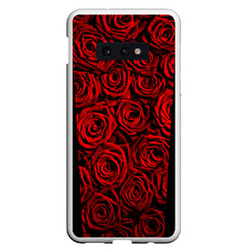 Чехол для Samsung S10E с принтом RED ROSES КРАСНЫЕ РОЗЫ в Санкт-Петербурге, Силикон | Область печати: задняя сторона чехла, без боковых панелей | Тематика изображения на принте: букет | красный | лепестки | модные | полосы | природа | растения | розочки | розы | сад | тренды | цвет | цветы | черный