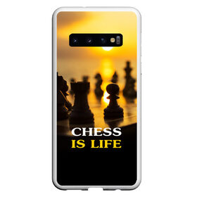 Чехол для Samsung Galaxy S10 с принтом Шахматы - это жизнь в Санкт-Петербурге, Силикон | Область печати: задняя сторона чехла, без боковых панелей | Тематика изображения на принте: chess | game | sport | гроссмейстер | закат | игра | интеллект | солнце | спорт | фигура | шахматист | шахматы