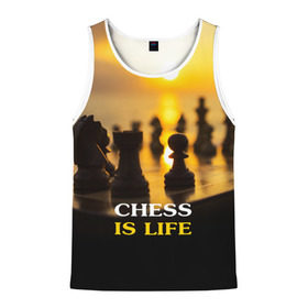 Мужская майка 3D с принтом Шахматы - это жизнь в Санкт-Петербурге, 100% полиэстер | круглая горловина, приталенный силуэт, длина до линии бедра. Пройма и горловина окантованы тонкой бейкой | chess | game | sport | гроссмейстер | закат | игра | интеллект | солнце | спорт | фигура | шахматист | шахматы