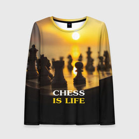 Женский лонгслив 3D с принтом Шахматы - это жизнь в Санкт-Петербурге, 100% полиэстер | длинные рукава, круглый вырез горловины, полуприлегающий силуэт | chess | game | sport | гроссмейстер | закат | игра | интеллект | солнце | спорт | фигура | шахматист | шахматы