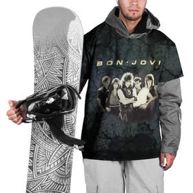 Накидка на куртку 3D с принтом Группа Bon Jovi в Санкт-Петербурге, 100% полиэстер |  | bon jovi | бон | бон джови | глэм | группа | джови | джон | рок | хард