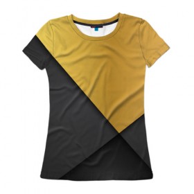 Женская футболка 3D с принтом Golden-black в Санкт-Петербурге, 100% полиэфир ( синтетическое хлопкоподобное полотно) | прямой крой, круглый вырез горловины, длина до линии бедер | 