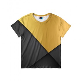 Детская футболка 3D с принтом Golden-black в Санкт-Петербурге, 100% гипоаллергенный полиэфир | прямой крой, круглый вырез горловины, длина до линии бедер, чуть спущенное плечо, ткань немного тянется | Тематика изображения на принте: 