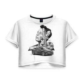 Женская футболка 3D укороченная с принтом Илон Маск в Санкт-Петербурге, 100% полиэстер | круглая горловина, длина футболки до линии талии, рукава с отворотами | hyperloop | pay pal | space x | tesla | гений | день космонавтики | полет на марс | тесла | электрокар | электромобиль