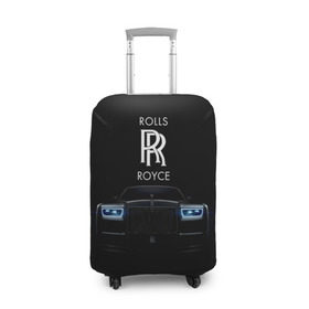 Чехол для чемодана 3D с принтом Rolls Royce phantom в Санкт-Петербурге, 86% полиэфир, 14% спандекс | двустороннее нанесение принта, прорези для ручек и колес | luxury | phantom | rich | rolls royce | rr | авто | автомобили | бренд | известные | логотип | машина | надписи | огни | ролс ройс | роскошь | тень | фары | черный