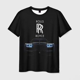 Мужская футболка 3D с принтом Rolls Royce phantom в Санкт-Петербурге, 100% полиэфир | прямой крой, круглый вырез горловины, длина до линии бедер | luxury | phantom | rich | rolls royce | rr | авто | автомобили | бренд | известные | логотип | машина | надписи | огни | ролс ройс | роскошь | тень | фары | черный