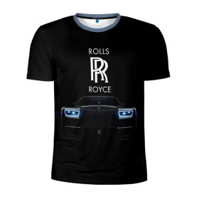 Мужская футболка 3D спортивная с принтом Rolls Royce phantom в Санкт-Петербурге, 100% полиэстер с улучшенными характеристиками | приталенный силуэт, круглая горловина, широкие плечи, сужается к линии бедра | luxury | phantom | rich | rolls royce | rr | авто | автомобили | бренд | известные | логотип | машина | надписи | огни | ролс ройс | роскошь | тень | фары | черный