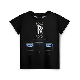 Детская футболка 3D с принтом Rolls Royce phantom в Санкт-Петербурге, 100% гипоаллергенный полиэфир | прямой крой, круглый вырез горловины, длина до линии бедер, чуть спущенное плечо, ткань немного тянется | Тематика изображения на принте: luxury | phantom | rich | rolls royce | rr | авто | автомобили | бренд | известные | логотип | машина | надписи | огни | ролс ройс | роскошь | тень | фары | черный