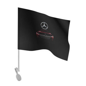 Флаг для автомобиля с принтом Мерседес Будущего в Санкт-Петербурге, 100% полиэстер | Размер: 30*21 см | Тематика изображения на принте: mercedes | марка | машины | мерседес