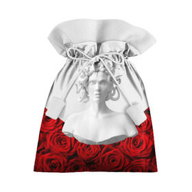 Подарочный 3D мешок с принтом Унисекс / Snake roses girl в Санкт-Петербурге, 100% полиэстер | Размер: 29*39 см | букет | веты | красный | лепестки | модные | полосы | природа | растения | розочки | розы | сад | тренды | цвет | черный