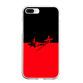 Чехол для iPhone 7Plus/8 Plus матовый с принтом Флаг группа Алиса в Санкт-Петербурге, Силикон | Область печати: задняя сторона чехла, без боковых панелей | алиса | группа | красный | рок | черный