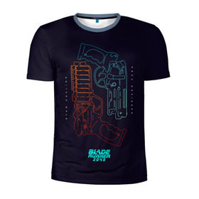 Мужская футболка 3D спортивная с принтом Blade Runner 2049 в Санкт-Петербурге, 100% полиэстер с улучшенными характеристиками | приталенный силуэт, круглая горловина, широкие плечи, сужается к линии бедра | 2049 | blade runner | bladerunner