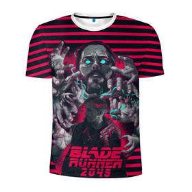 Мужская футболка 3D спортивная с принтом Blade Runner 2049 в Санкт-Петербурге, 100% полиэстер с улучшенными характеристиками | приталенный силуэт, круглая горловина, широкие плечи, сужается к линии бедра | 2049 | blade runner | bladerunner