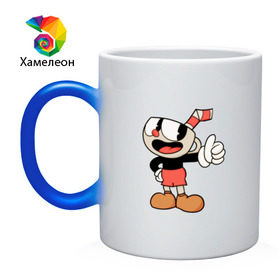 Кружка хамелеон с принтом Cuphead в Санкт-Петербурге, керамика | меняет цвет при нагревании, емкость 330 мл | 