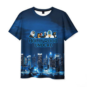 Мужская футболка 3D с принтом Город, Hollywood Undead в Санкт-Петербурге, 100% полиэфир | прямой крой, круглый вырез горловины, длина до линии бедер | 