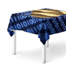 Скатерть 3D с принтом Bitcoin в Санкт-Петербурге, 100% полиэстер (ткань не мнется и не растягивается) | Размер: 150*150 см | bitcoin | блокчейн | криптовалюта