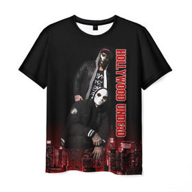 Мужская футболка 3D с принтом Группа Hollywood Undead в Санкт-Петербурге, 100% полиэфир | прямой крой, круглый вырез горловины, длина до линии бедер | 