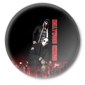 Значок с принтом Группа Hollywood Undead в Санкт-Петербурге,  металл | круглая форма, металлическая застежка в виде булавки | 