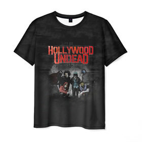 Мужская футболка 3D с принтом Группа Hollywood Undead в Санкт-Петербурге, 100% полиэфир | прямой крой, круглый вырез горловины, длина до линии бедер | Тематика изображения на принте: 