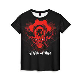 Женская футболка 3D с принтом Gears of War в Санкт-Петербурге, 100% полиэфир ( синтетическое хлопкоподобное полотно) | прямой крой, круглый вырез горловины, длина до линии бедер | 