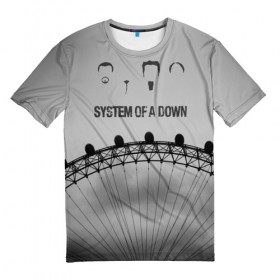 Мужская футболка 3D с принтом system of a down в Санкт-Петербурге, 100% полиэфир | прямой крой, круглый вырез горловины, длина до линии бедер | system of a down | рок | система