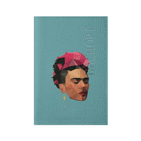 Обложка для паспорта матовая кожа с принтом Фрида в Санкт-Петербурге, натуральная матовая кожа | размер 19,3 х 13,7 см; прозрачные пластиковые крепления | автопортрет | испания | кало | мексика | портрет | художница