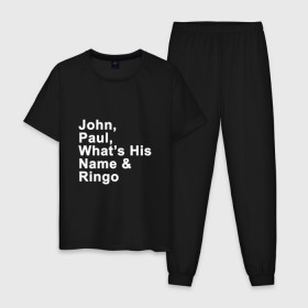 Мужская пижама хлопок с принтом George Harrison 3 в Санкт-Петербурге, 100% хлопок | брюки и футболка прямого кроя, без карманов, на брюках мягкая резинка на поясе и по низу штанин
 | Тематика изображения на принте: 