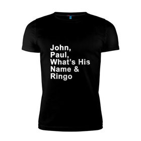 Мужская футболка премиум с принтом George Harrison 3 в Санкт-Петербурге, 92% хлопок, 8% лайкра | приталенный силуэт, круглый вырез ворота, длина до линии бедра, короткий рукав | 