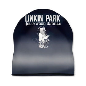 Шапка 3D с принтом Linkin Park и Hollywood Undead в Санкт-Петербурге, 100% полиэстер | универсальный размер, печать по всей поверхности изделия | 